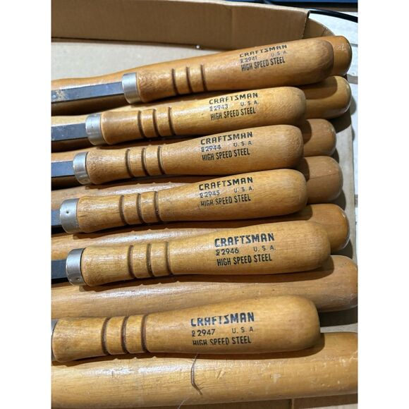 Craftsman 6 Piece High Speed Steel Lathe Wood Turning Chisel Set - Picture 5 of 6